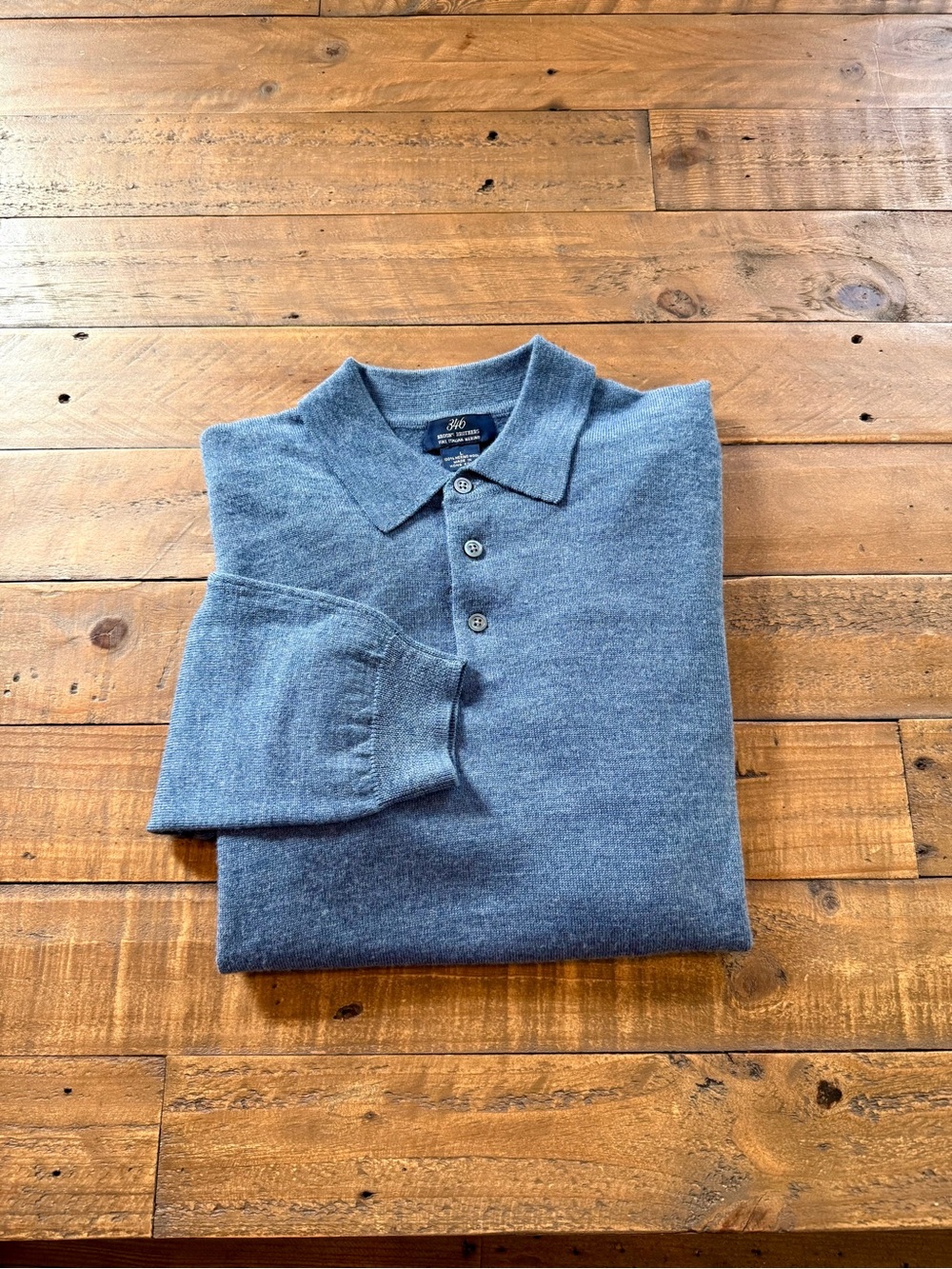 Men’s brooks brothers Italian merino wool long sleeve polo shirt, size large